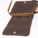 CELINE Macadam Canvas Shoulder Bag PVC Leather Brown Gold Auth 193516-20