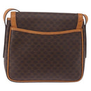 CELINE Macadam Canvas Shoulder Bag PVC Leather Brown Gold Auth 193516-2