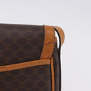 CELINE Macadam Canvas Shoulder Bag PVC Leather Brown Gold Auth 193516-3