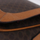 CELINE Macadam Canvas Shoulder Bag PVC Leather Brown Gold Auth 193516-6