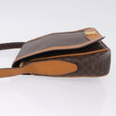 CELINE Macadam Canvas Shoulder Bag PVC Leather Brown Gold Auth 193516-6