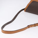 CELINE Macadam Canvas Shoulder Bag PVC Leather Brown Gold Auth 193516-9
