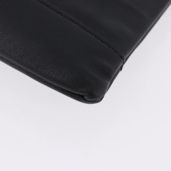 BALENCIAGA Clutch Bag Leather Black Silver 373834 Auth 193517A