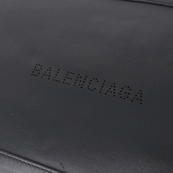 BALENCIAGA Clutch Bag Leather Black Silver 373834 Auth 193517A