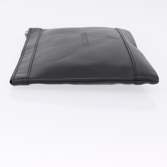 BALENCIAGA Clutch Bag Leather Black Silver 373834 Auth 193517A