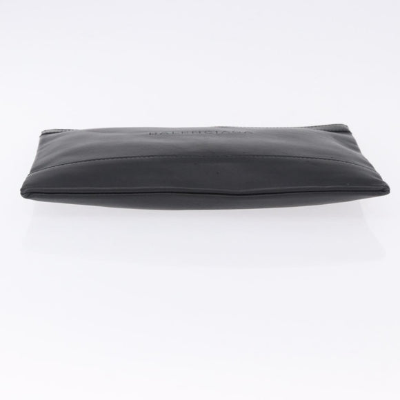 BALENCIAGA Clutch Bag Leather Black Silver 373834 Auth 193517A