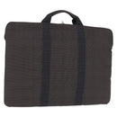 HERMES Her Line Cabas Hand Bag Canvas Gray Silver Auth 193518A-1