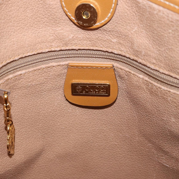 GUCCI Micro GG Supreme Tote Bag PVC Beige Gold Auth 193519