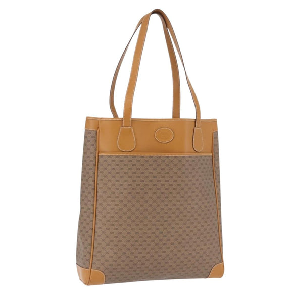 GUCCI Micro GG Supreme Tote Bag PVC Beige Gold Auth 193519