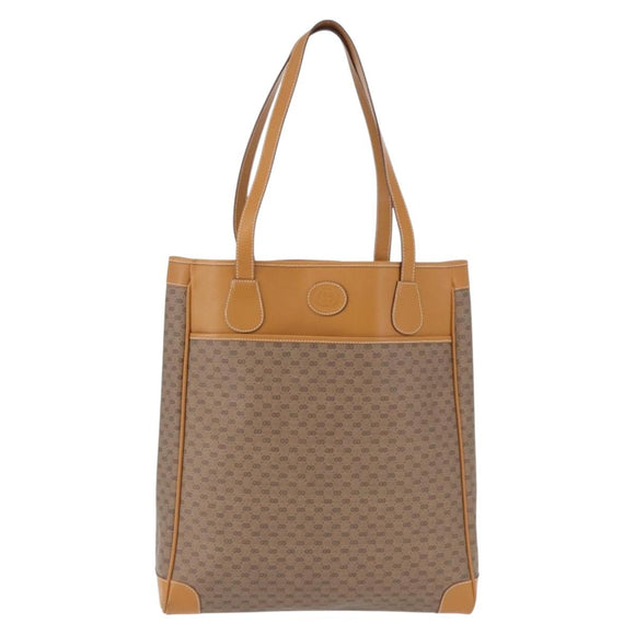 GUCCI Micro GG Supreme Tote Bag PVC Beige Gold Auth 193519