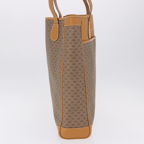 GUCCI Micro GG Supreme Tote Bag PVC Beige Gold Auth 193519