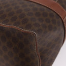 CELINE Macadam Canvas Tote Bag PVC Leather Brown Gold Auth 193520-8