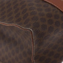 CELINE Macadam Canvas Tote Bag PVC Leather Brown Gold Auth 193520-16