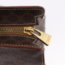 CELINE Macadam Canvas Tote Bag PVC Leather Brown Gold Auth 193520-18