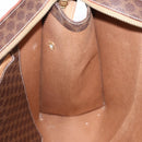 CELINE Macadam Canvas Tote Bag PVC Leather Brown Gold Auth 193520-21