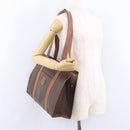 CELINE Macadam Canvas Tote Bag PVC Leather Brown Gold Auth 193520-24