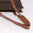 CELINE Macadam Canvas Tote Bag PVC Leather Brown Gold Auth 193520-7