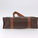 CELINE Macadam Canvas Tote Bag PVC Leather Brown Gold Auth 193520-5