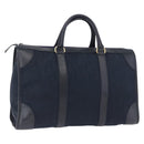 Christian Dior Trotter Canvas Hand Bag Navy Gold Auth 193521A-1