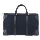 Christian Dior Trotter Canvas Hand Bag Navy Gold Auth 193521A-2