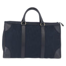 Christian Dior Trotter Canvas Hand Bag Navy Gold Auth 193521A-3