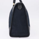 Christian Dior Trotter Canvas Hand Bag Navy Gold Auth 193521A-4