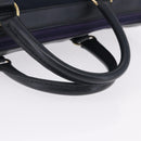 Christian Dior Trotter Canvas Hand Bag Navy Gold Auth 193521A-7