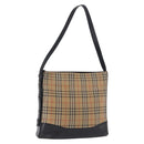 Burberrys Nova Check Shoulder Bag Canvas Beige Gold Auth 193522-1