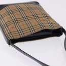 Burberrys Nova Check Shoulder Bag Canvas Beige Gold Auth 193522-6