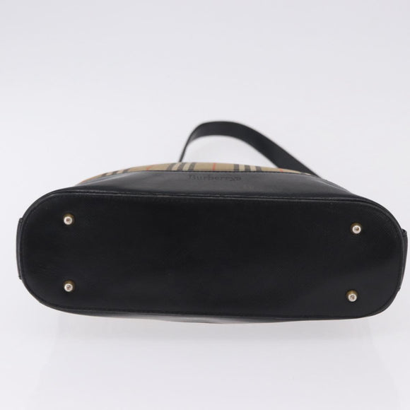 Burberrys Nova Check Shoulder Bag Canvas Beige Gold Auth 193522