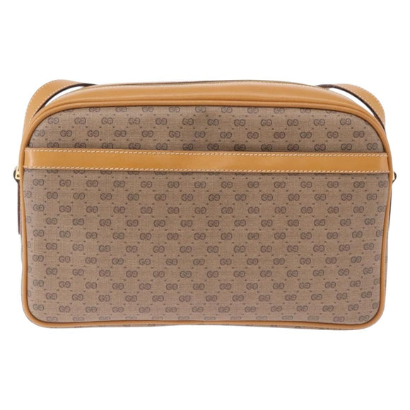 GUCCI Micro GG Supreme Shoulder Bag PVC Beige Gold 001 56 0942 Auth 193523