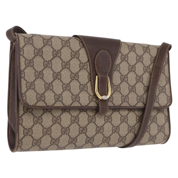 GUCCI GG Supreme Shoulder Bag PVC Beige Gold 904 02 050 Auth 193524