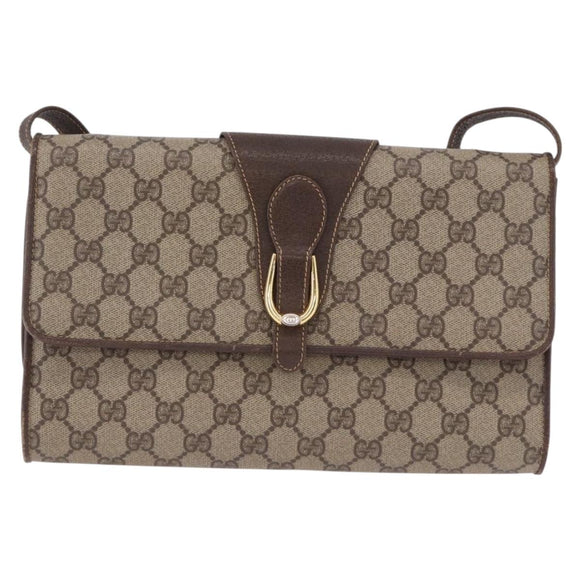 GUCCI GG Supreme Shoulder Bag PVC Beige Gold 904 02 050 Auth 193524