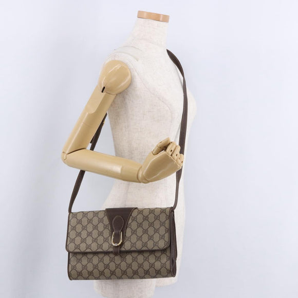 GUCCI GG Supreme Shoulder Bag PVC Beige Gold 904 02 050 Auth 193524