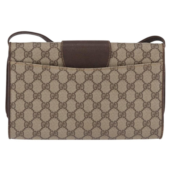 GUCCI GG Supreme Shoulder Bag PVC Beige Gold 904 02 050 Auth 193524
