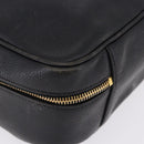 CHANEL COCO Mark Vanity Hand Bag Caviar Skin Black Gold CC Auth 193527-10