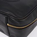CHANEL COCO Mark Vanity Hand Bag Caviar Skin Black Gold CC Auth 193527-11