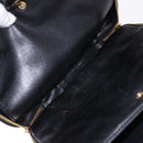 CHANEL COCO Mark Vanity Hand Bag Caviar Skin Black Gold CC Auth 193527-20