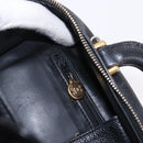CHANEL COCO Mark Vanity Hand Bag Caviar Skin Black Gold CC Auth 193527-21