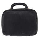 CHANEL COCO Mark Vanity Hand Bag Caviar Skin Black Gold CC Auth 193527-3