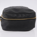 CHANEL COCO Mark Vanity Hand Bag Caviar Skin Black Gold CC Auth 193527-5