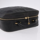 CHANEL COCO Mark Vanity Hand Bag Caviar Skin Black Gold CC Auth 193527-6