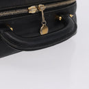 CHANEL COCO Mark Vanity Hand Bag Caviar Skin Black Gold CC Auth 193527-7