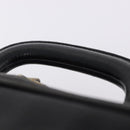 CHANEL COCO Mark Vanity Hand Bag Caviar Skin Black Gold CC Auth 193527-8