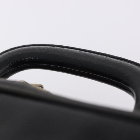 CHANEL COCO Mark Vanity Hand Bag Caviar Skin Black Gold CC Auth 193527