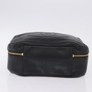 CHANEL COCO Mark Vanity Hand Bag Caviar Skin Black Gold CC Auth 193527-9