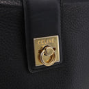 CELINE Shoulder Bag Leather Black Gold Auth 193528-17