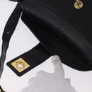 CELINE Shoulder Bag Leather Black Gold Auth 193528-10