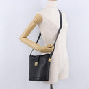 CELINE Shoulder Bag Leather Black Gold Auth 193528-23