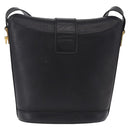 CELINE Shoulder Bag Leather Black Gold Auth 193528-2